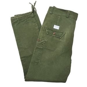 I Love Ugly Slim Military Cargo Pants Drawcord Ankle Cuffs Forest Green Medium